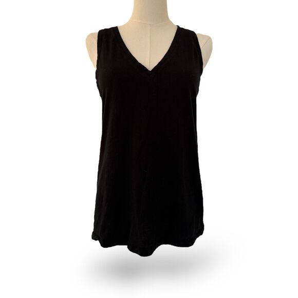 MADEWELL‎ Sleeveless Black Tee Wms Sz Small V Neck - Picture 1 of 3
